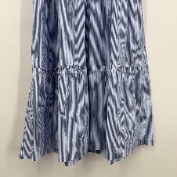 J.Crew Blue White Striped Sleeveless Tiered Midi Dress Women's Size 12 NWT - Picture 7 of 11